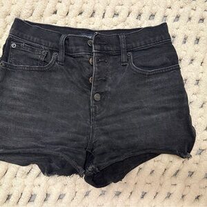 J. Crew High Waist Black Denim Shorts